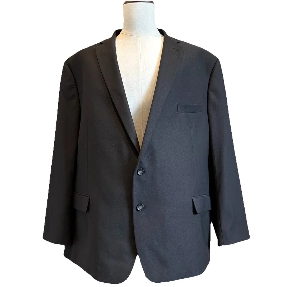 Shaquille O'Neal Blazer XLG 56R Black Solid Sport Coat Jacket Modern Travel‎ NEW